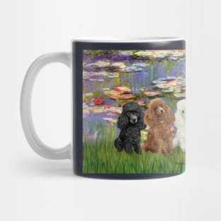 Lily Pond by Claude Monet Adapted to Feature Three Toy Poodles Mug